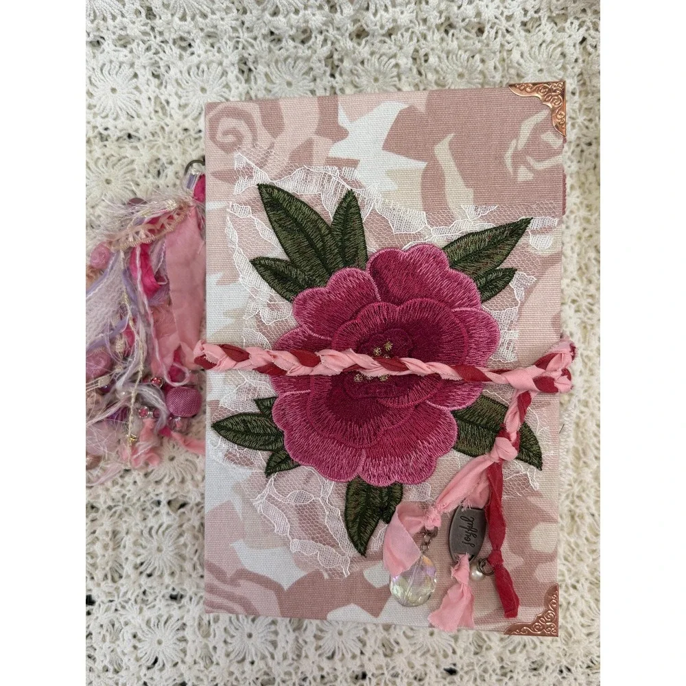 Vintage Style Lace Rose Front Junk Journal